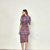 Geiko Malmo Blue and Fuchsia Dress