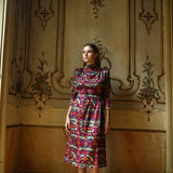 Laurett Malmo Fuchsia and Green Dress