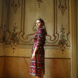 Laurett Malmo Fuchsia and Green Dress