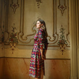 Laurett Malmo Fuchsia and Green Dress