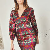 Mila Malmo Fuchsia and Green Dress
