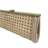 Lola Rattan Nude Bag