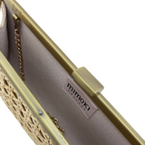 Lola Rattan Nude Bag