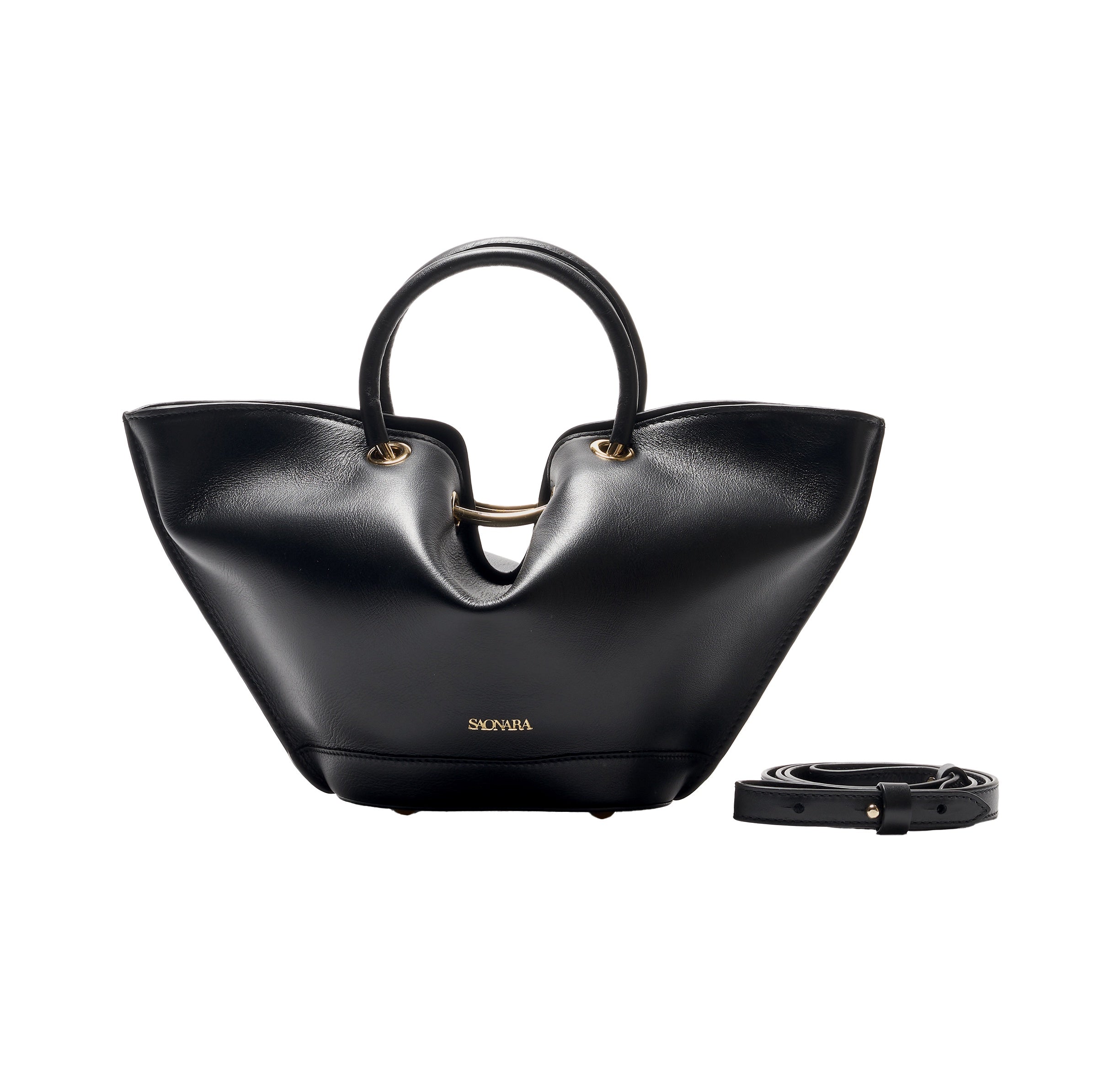 Bolso Capazo Mini Negro Saonara De piel – Mimoki