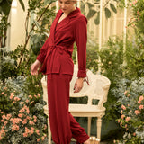 Chaqueta Aziza Crepe granate