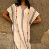 Kaftan Maroki Azul y Rosa