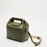 SAONARA Bolso Kukito verde army/crema piel