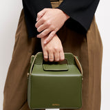 SAONARA Bolso Kukito verde army/crema piel