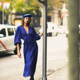 Vestido Mimi Print Azul Klein