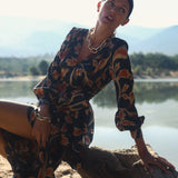 Vestido Huga Negro y Teja