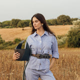 MAESE PLACE. Cinturón Roda Gris Metálico