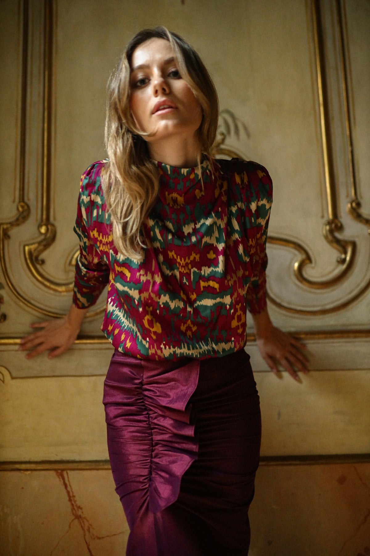 Top Laure Malmo Fucsia y Verde