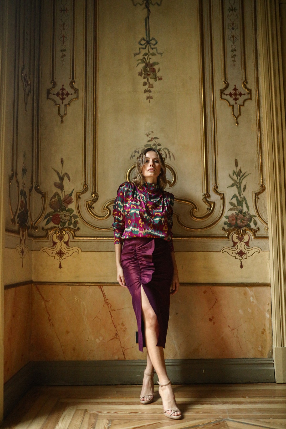 Top Laure Malmo Fucsia y Verde