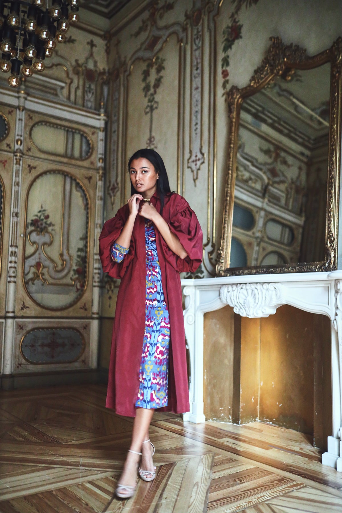 Vestido Geiko Malmo Azul y Fucsia