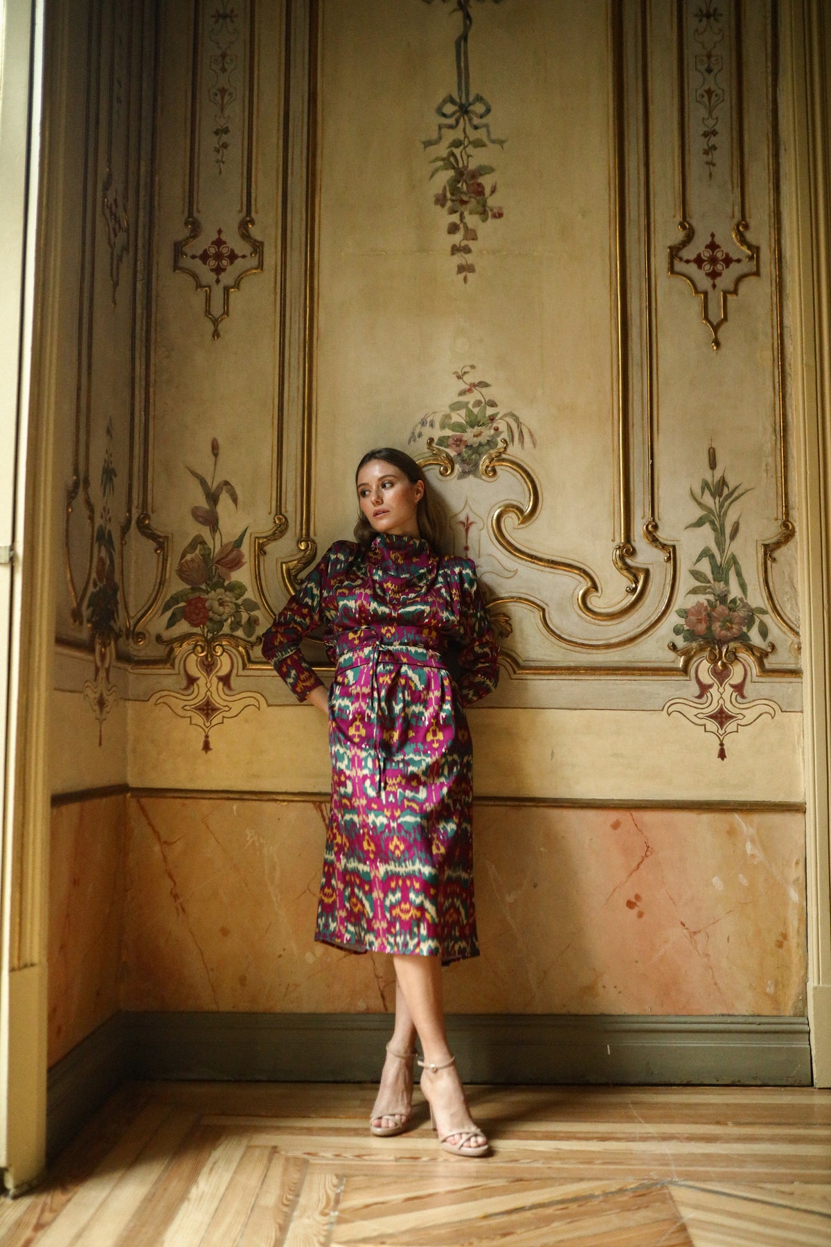 Vestido Laurett Malmo Fucsia y Verde