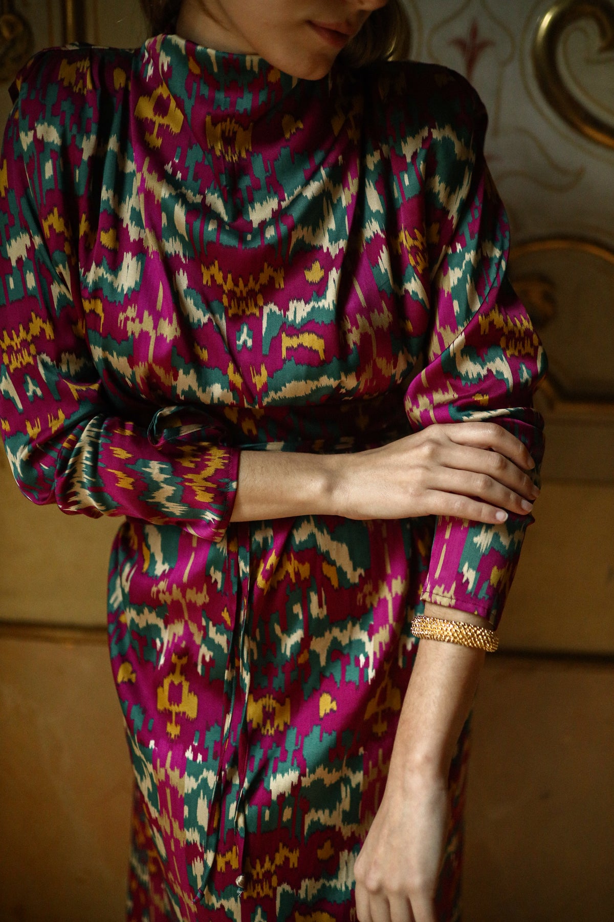 Vestido Laurett Malmo Fucsia y Verde