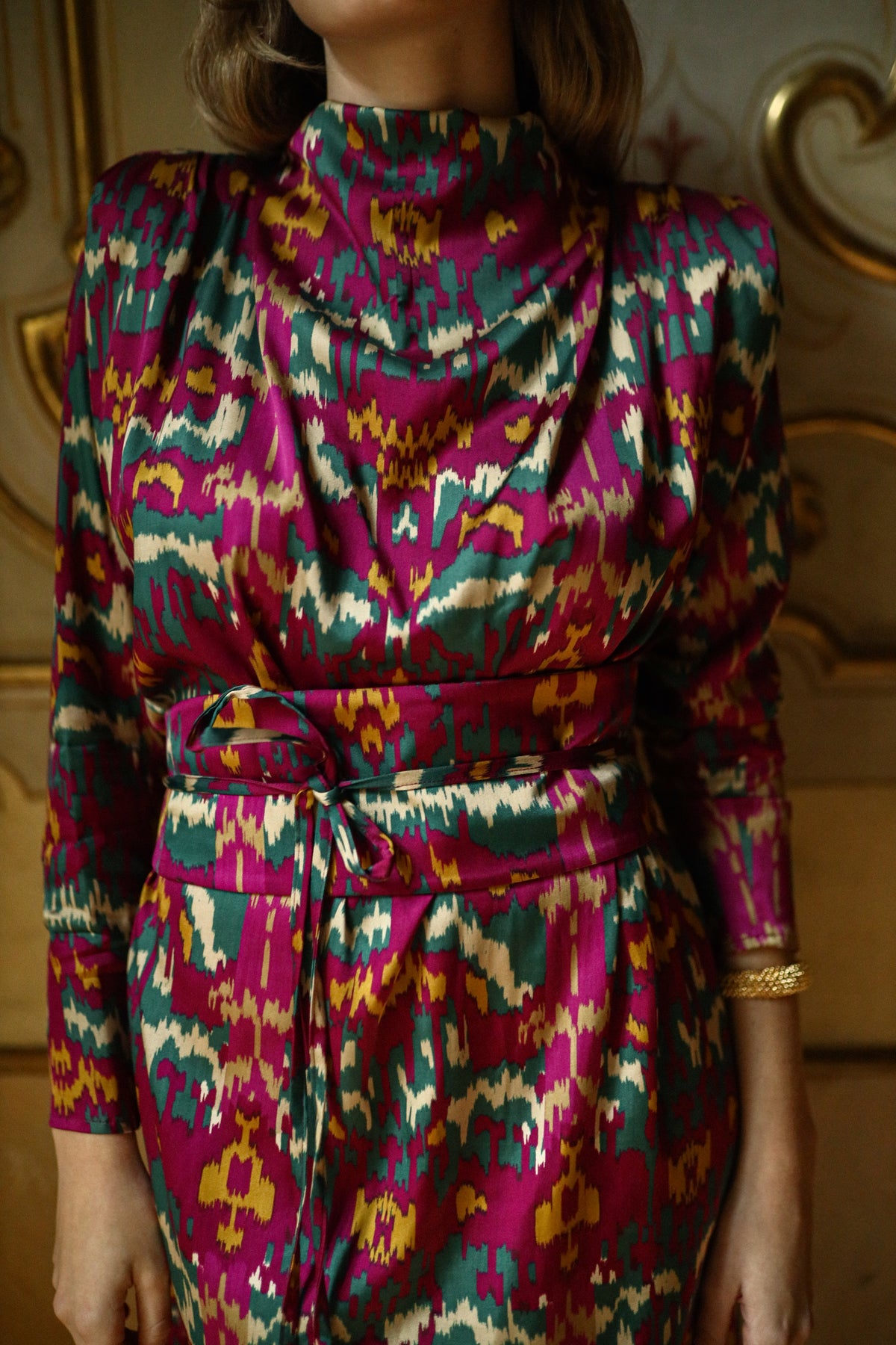 Vestido Laurett Malmo Fucsia y Verde