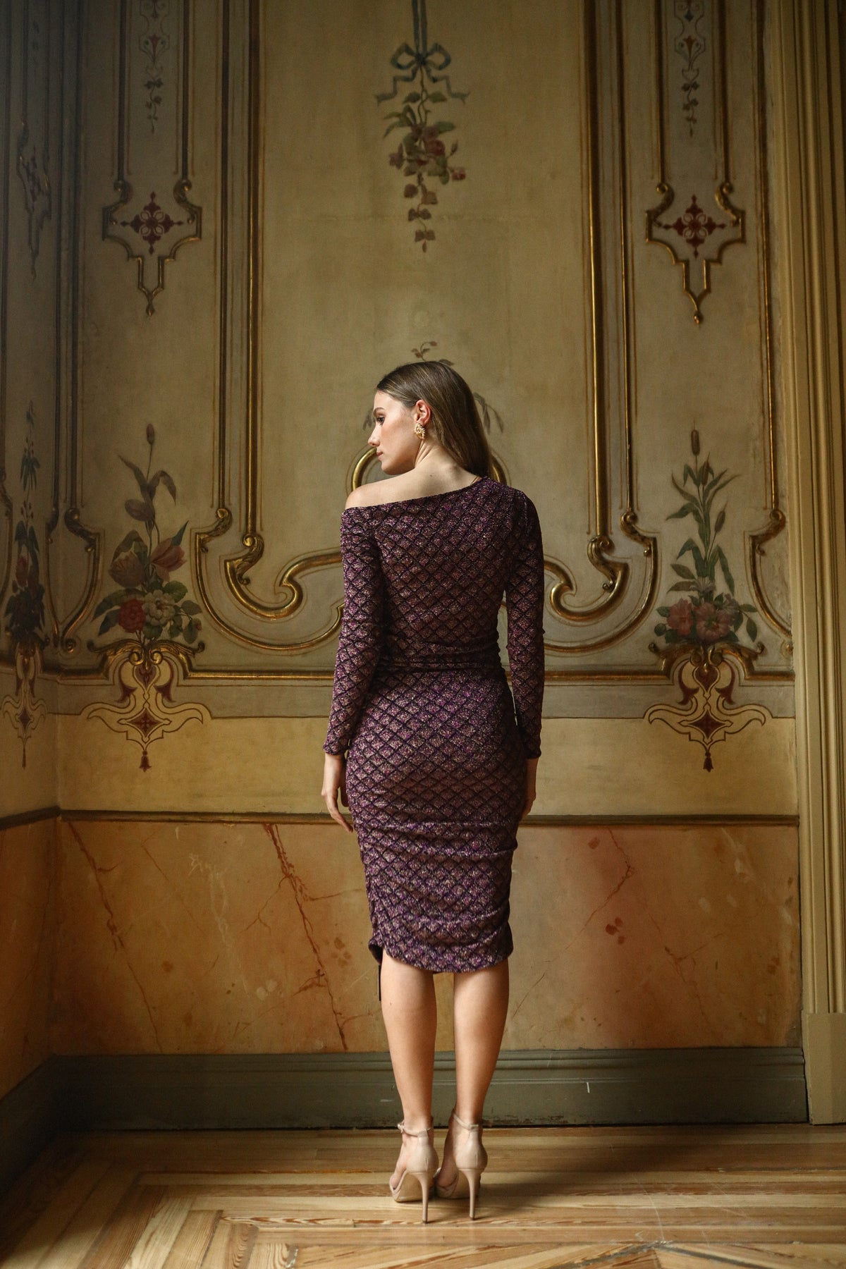Vestido Malena Brillo Rombos
