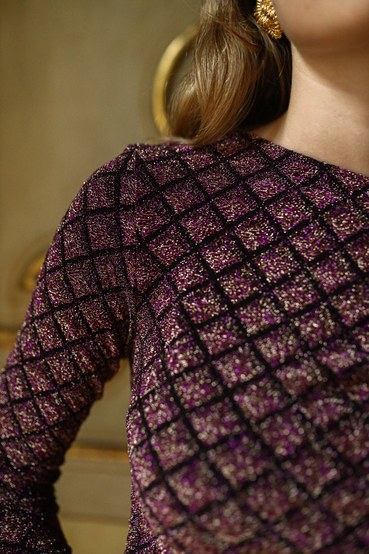 Vestido Malena Brillo Rombos