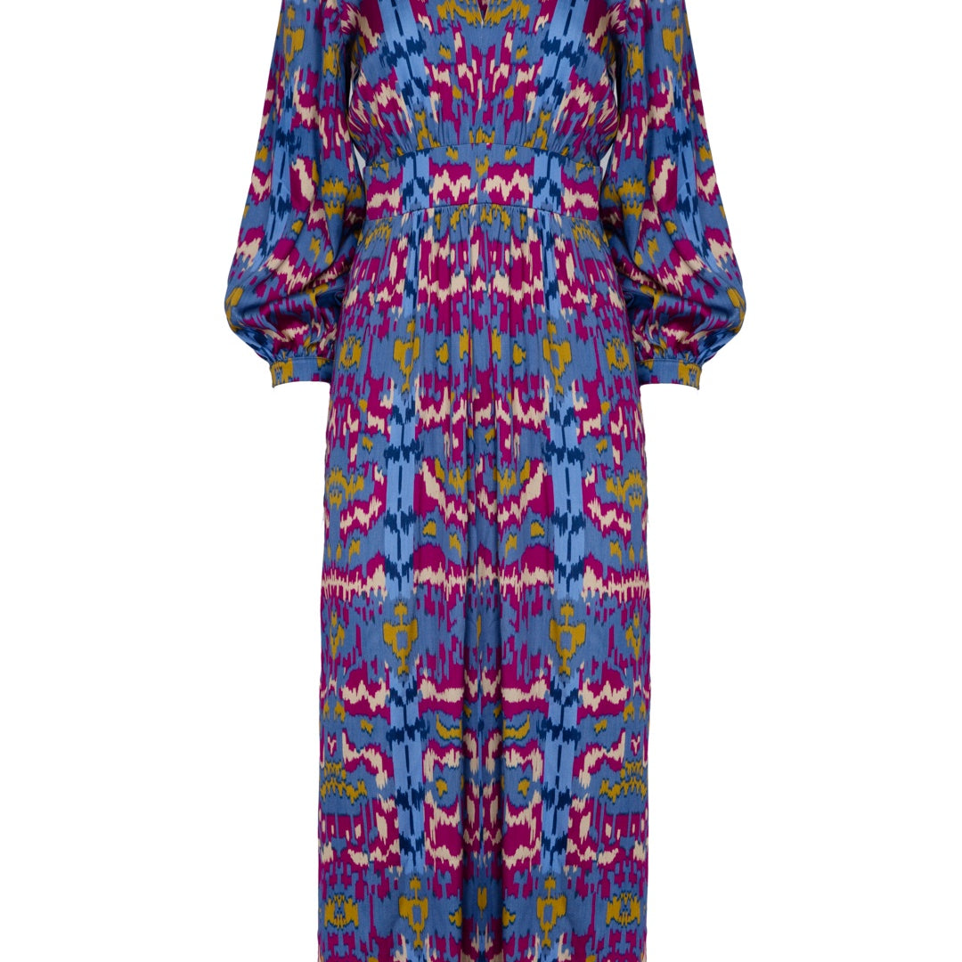 Mila Malmo dress Blue and fuchsia Mimoki Mila Malmo dress Blue and fuchsia Mimoki