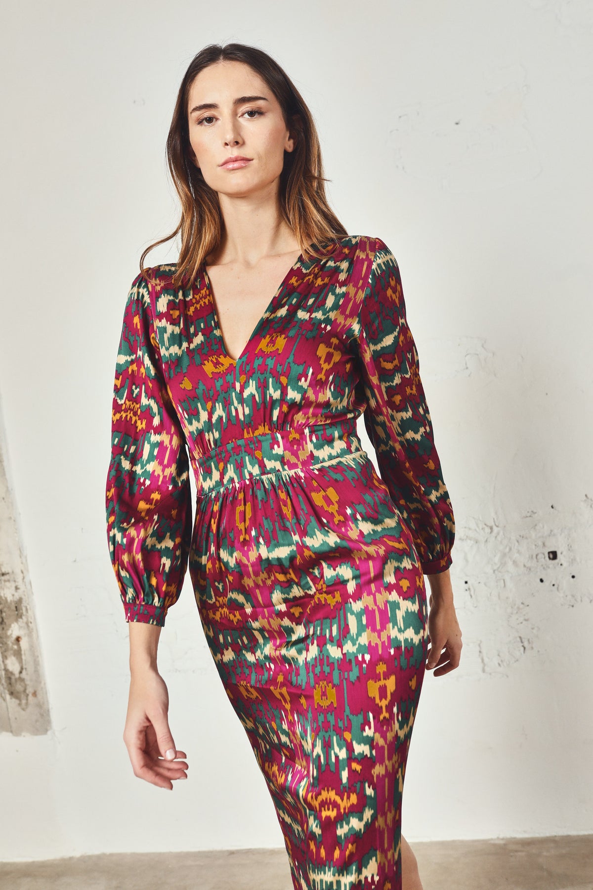 Mila Malmo Fuchsia and Green Dress