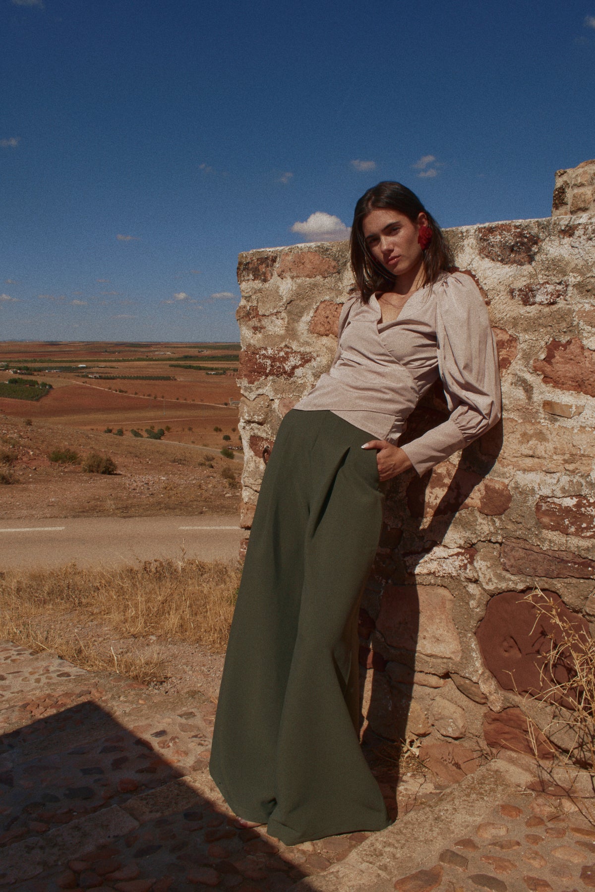 Top Emma Tafetán Beige