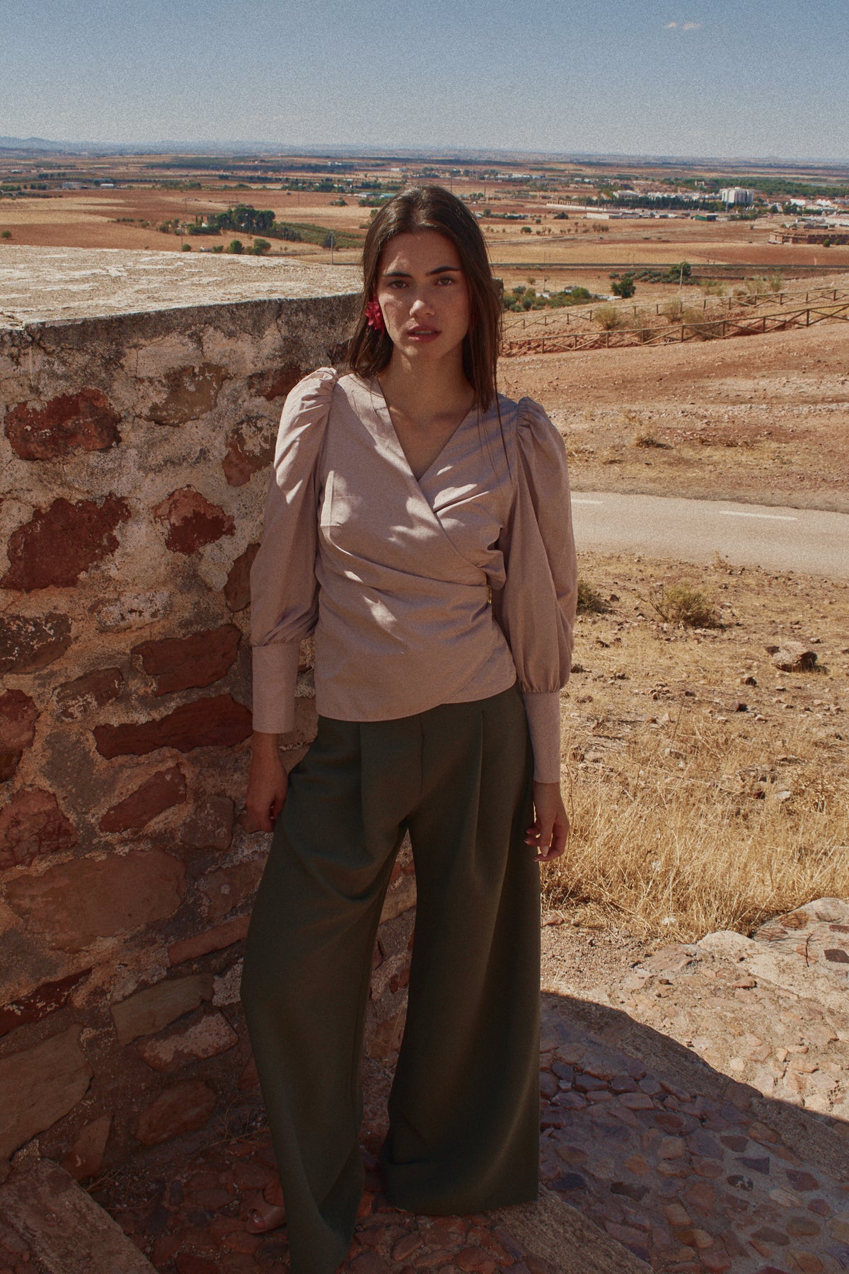 Top Emma Tafetán Beige