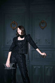 Black Sassu Print Top