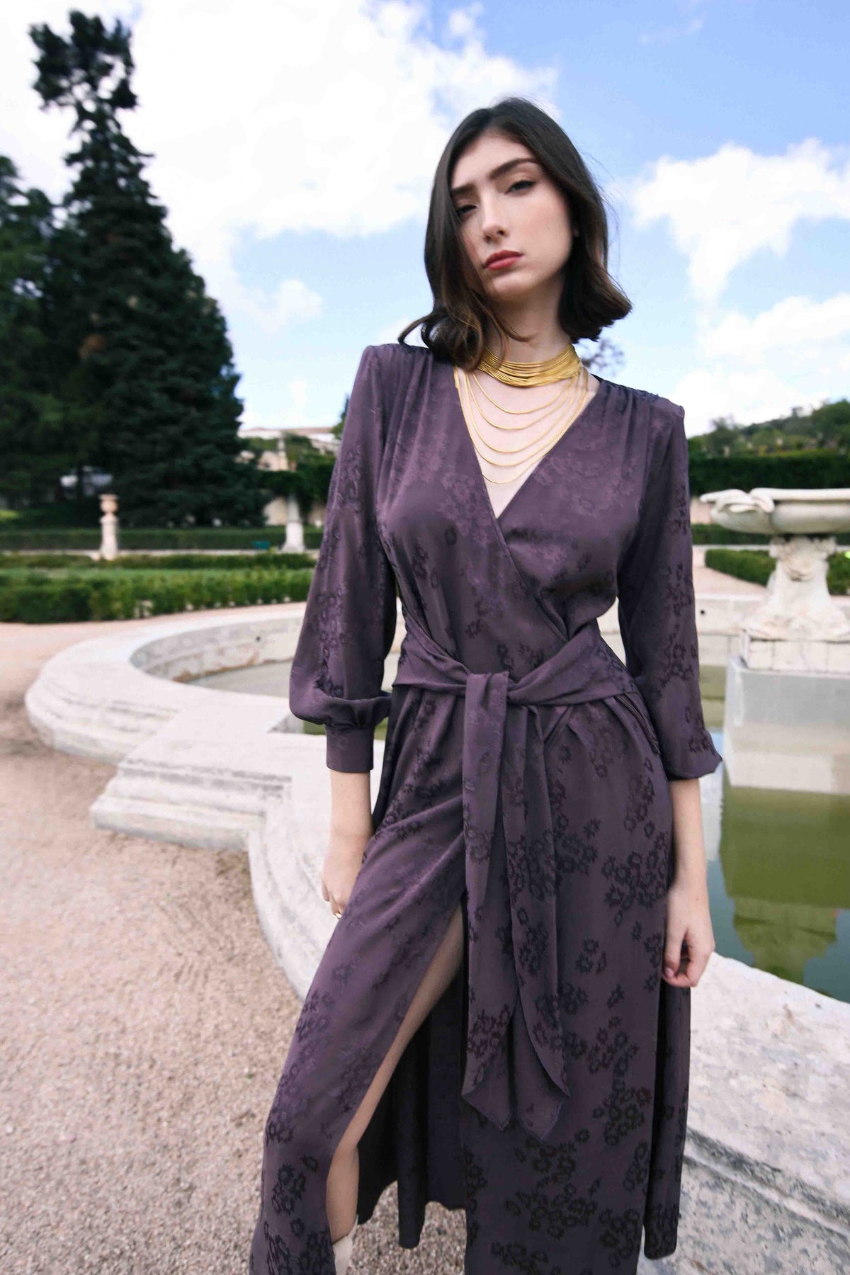 Vestido Huga Berenjena