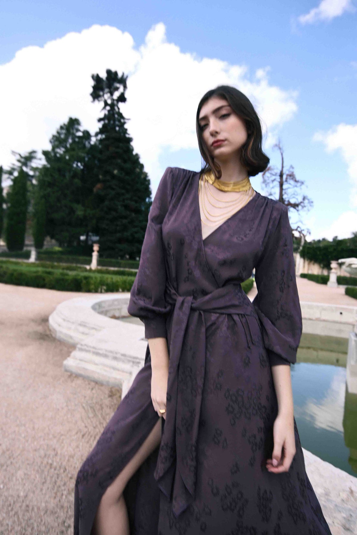Vestido Huga Berenjena