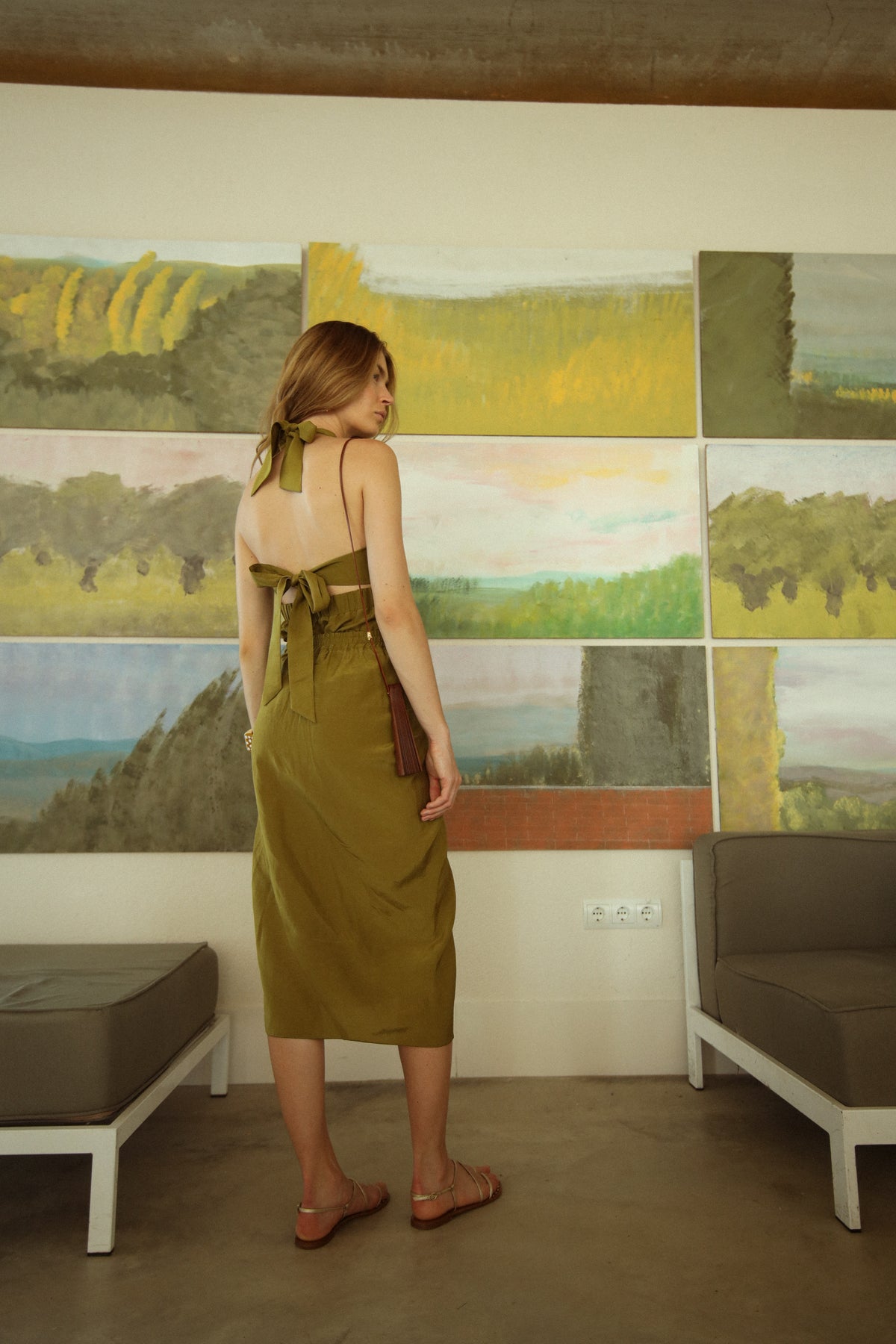 Khaki Green Bardi Top