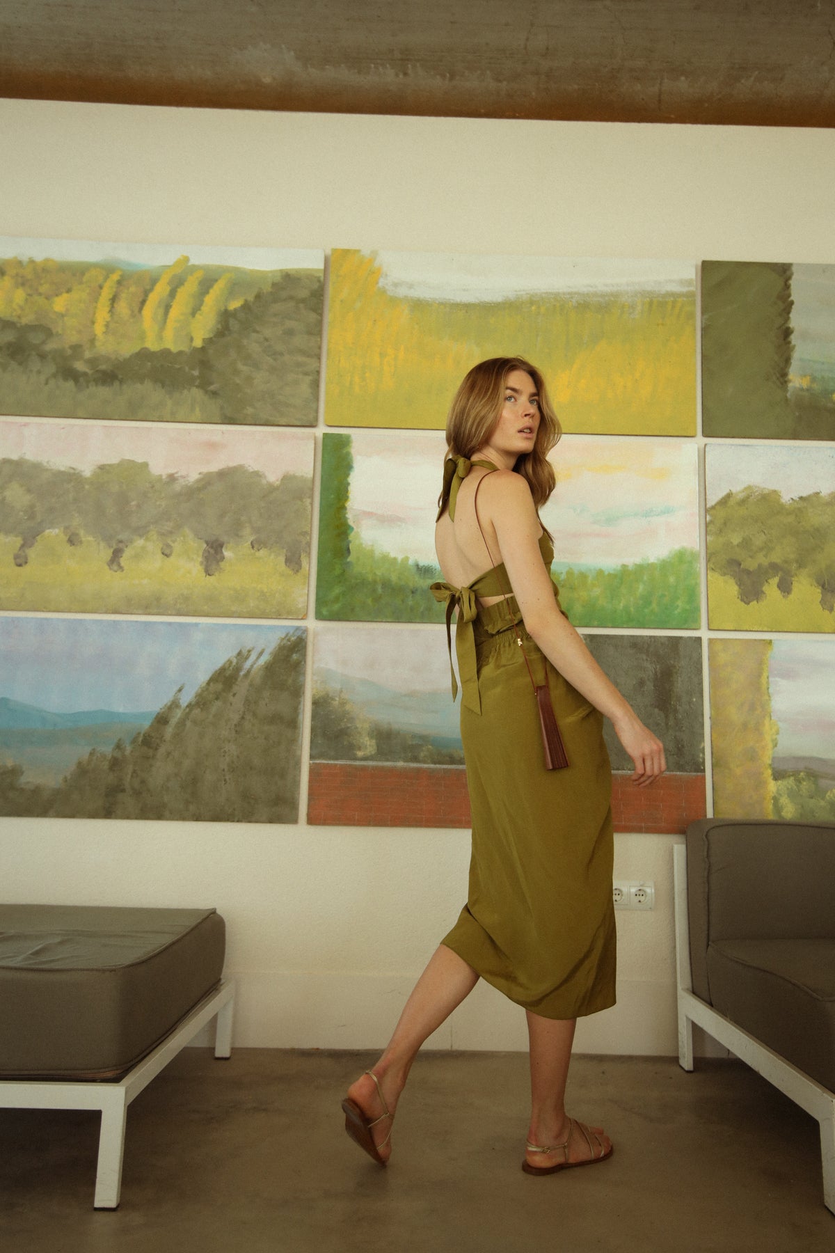 Khaki Green Bardi Top