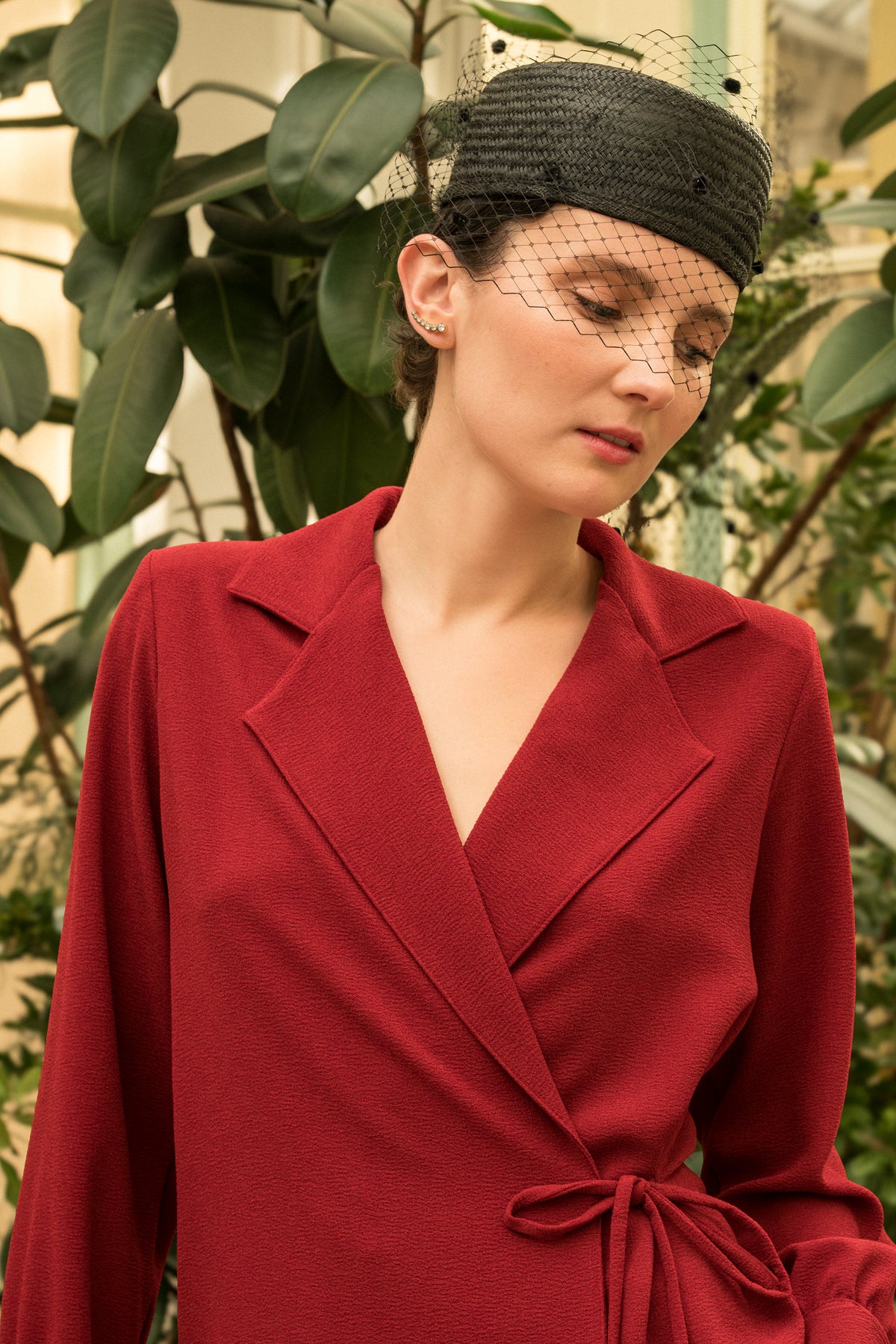 Chaqueta Aziza Crepe granate