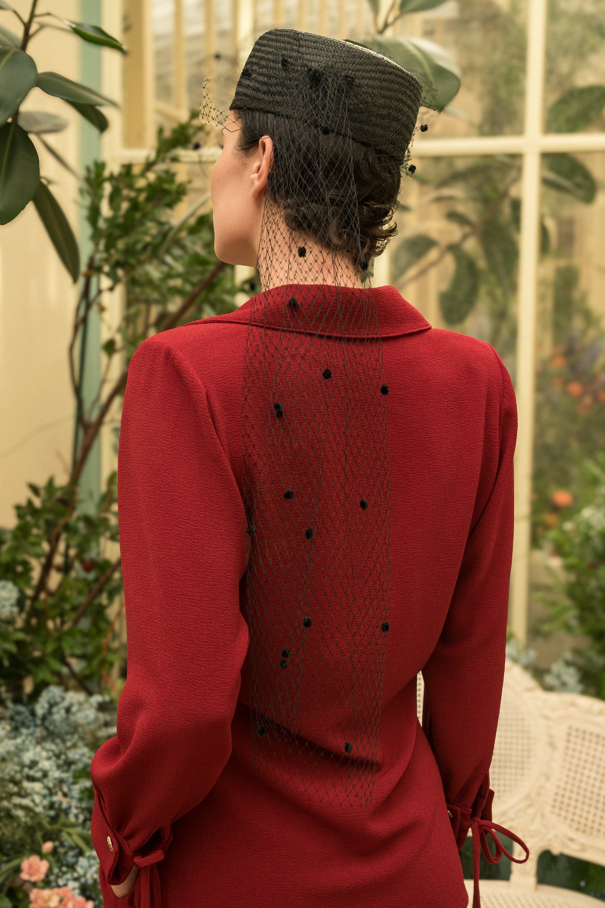 Chaqueta Aziza Crepe granate