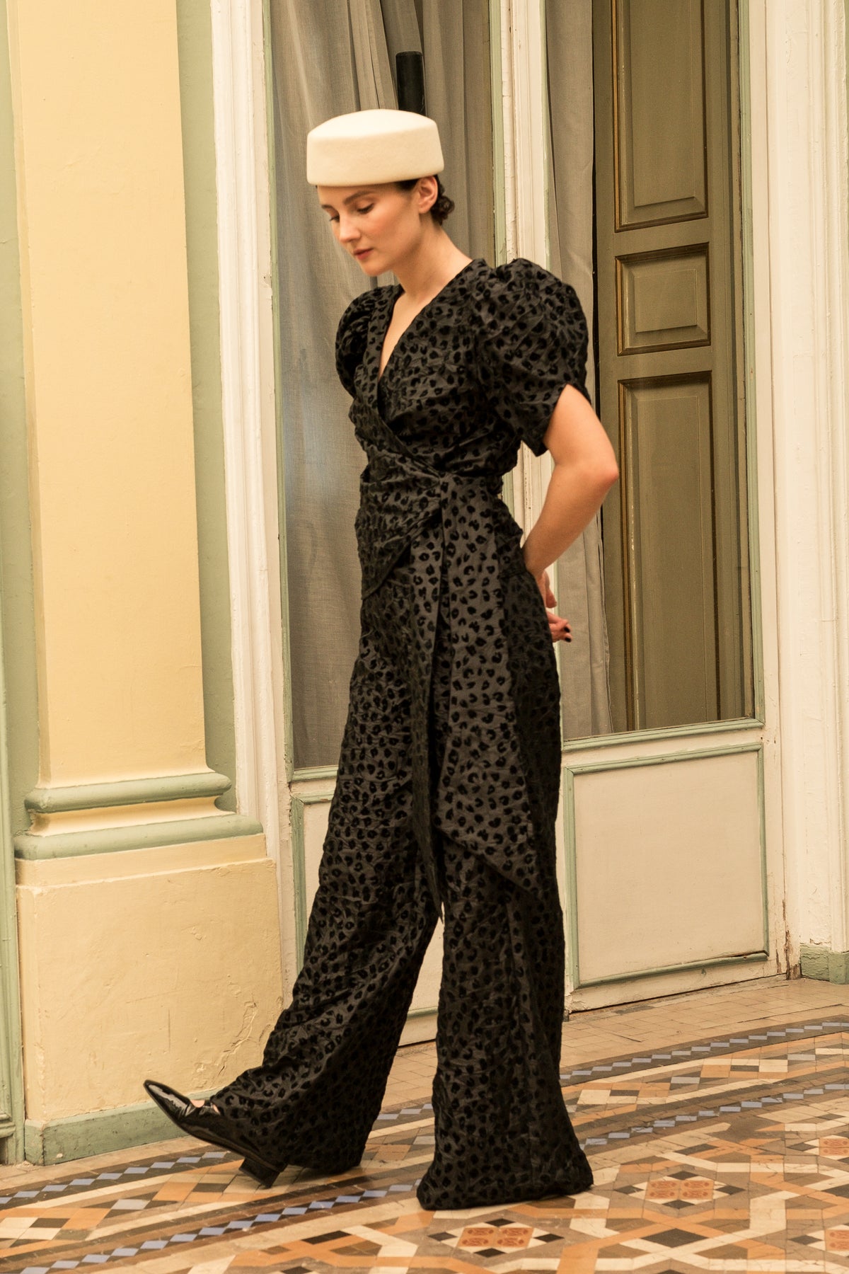 Top Nia Print negro