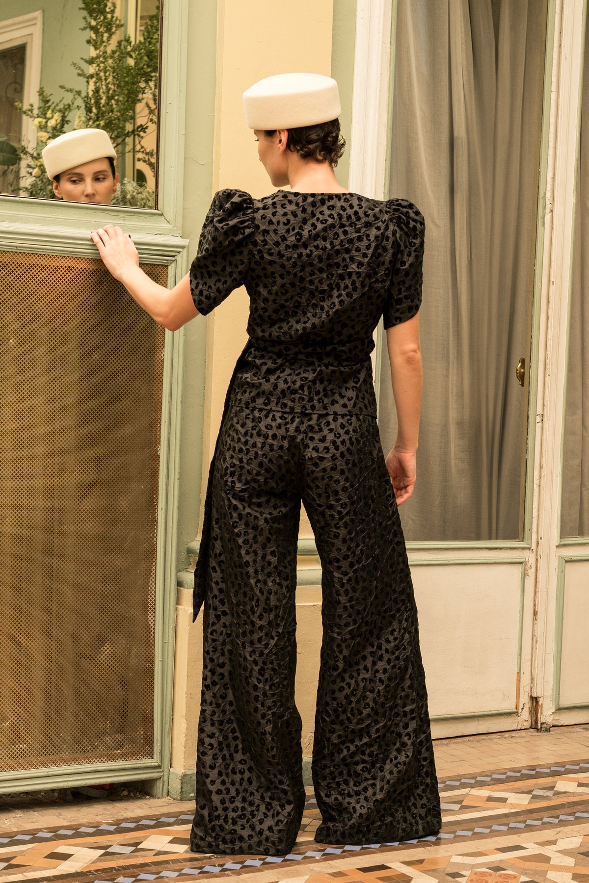 Top Nia Print negro