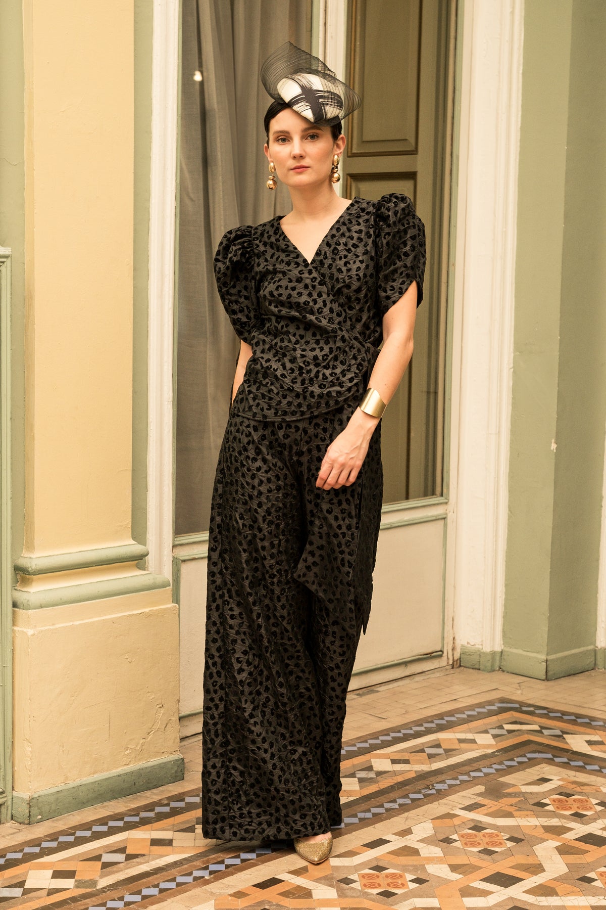 Top Nia Print negro