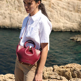 SAONARA. Mini Capazo Berry Piel