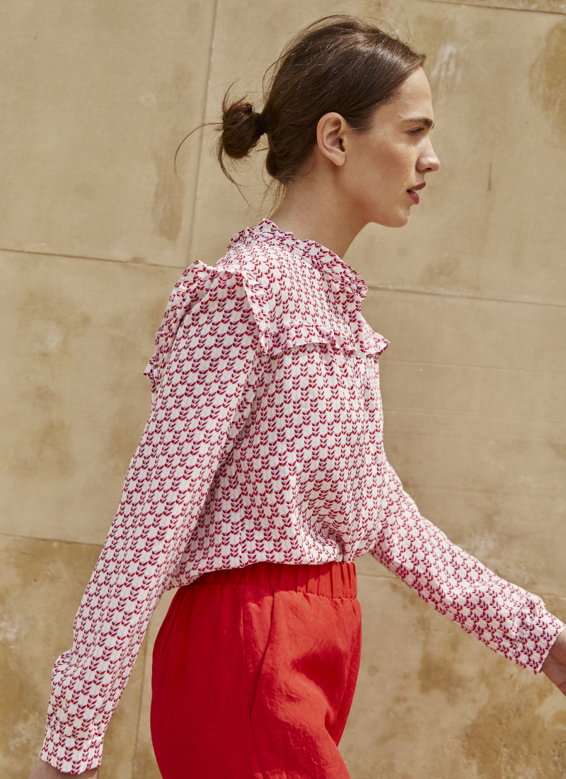 Camisa Neva Morado y Rojo