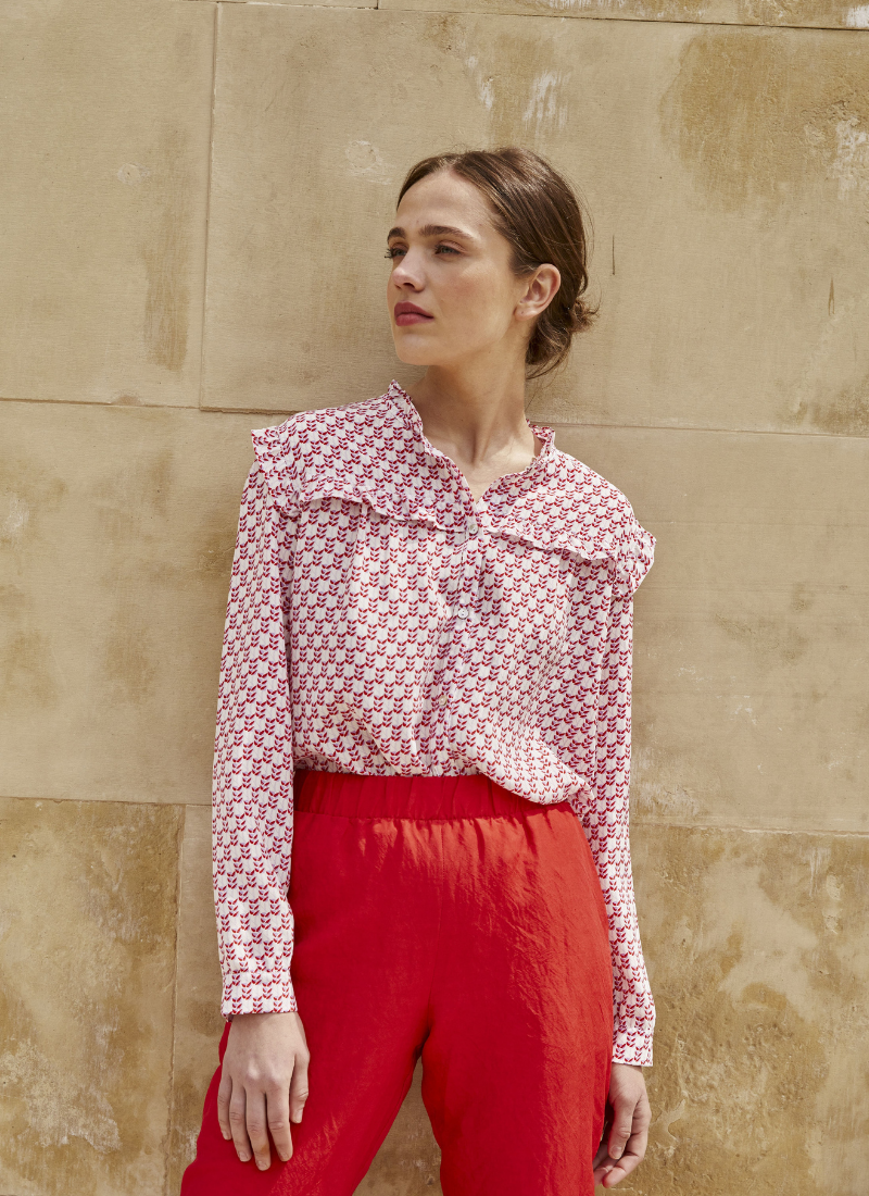 Camisa Neva Morado y Rojo