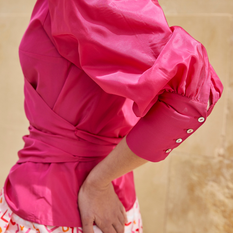 Camisa Emma Fucsia Tafetán