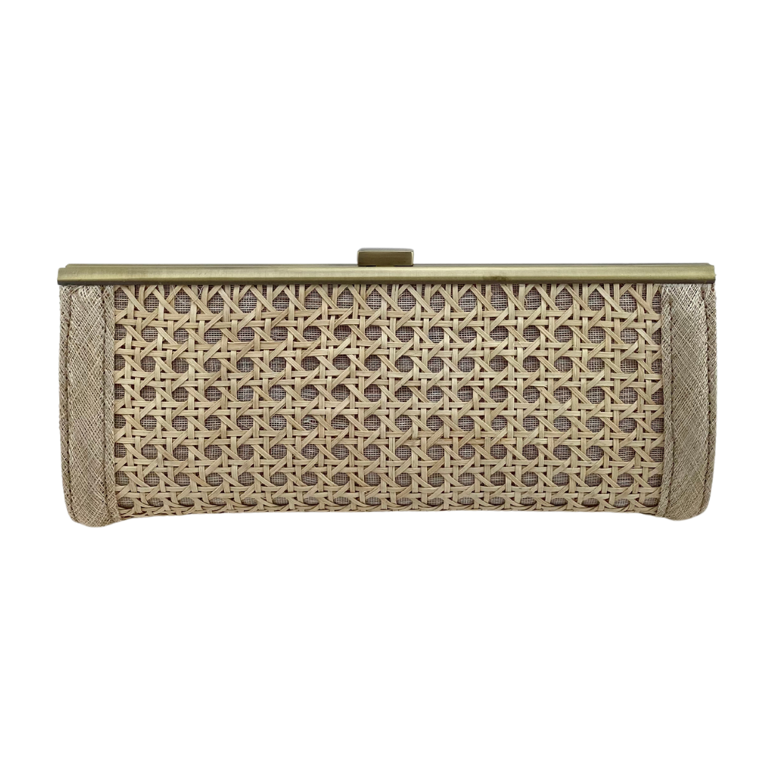 Lola Rattan Nude Bag