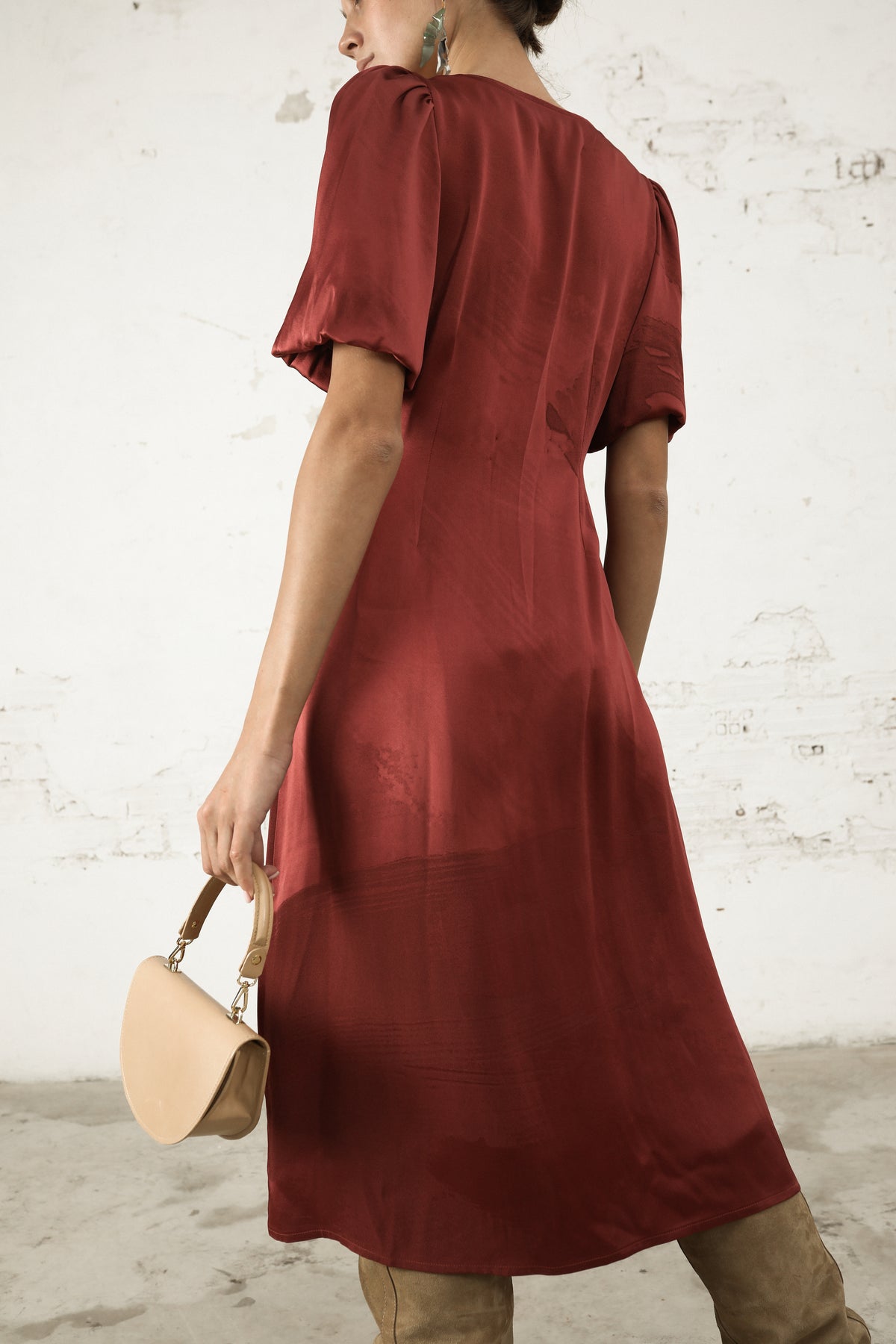 Tiziana Garnet Silk Dress