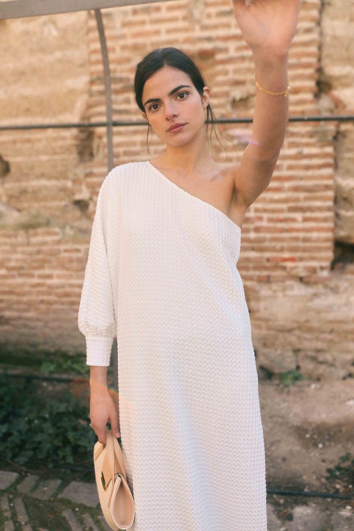 Begonia Vichy white dress