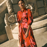 Vestido Flavia Tropical Teja