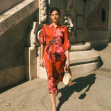 Vestido Flavia Tropical Teja