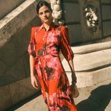 Vestido Flavia Tropical Teja