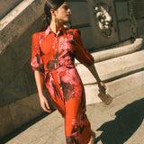 Vestido Flavia Tropical Teja