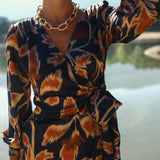 Huga Black and Tile Dress